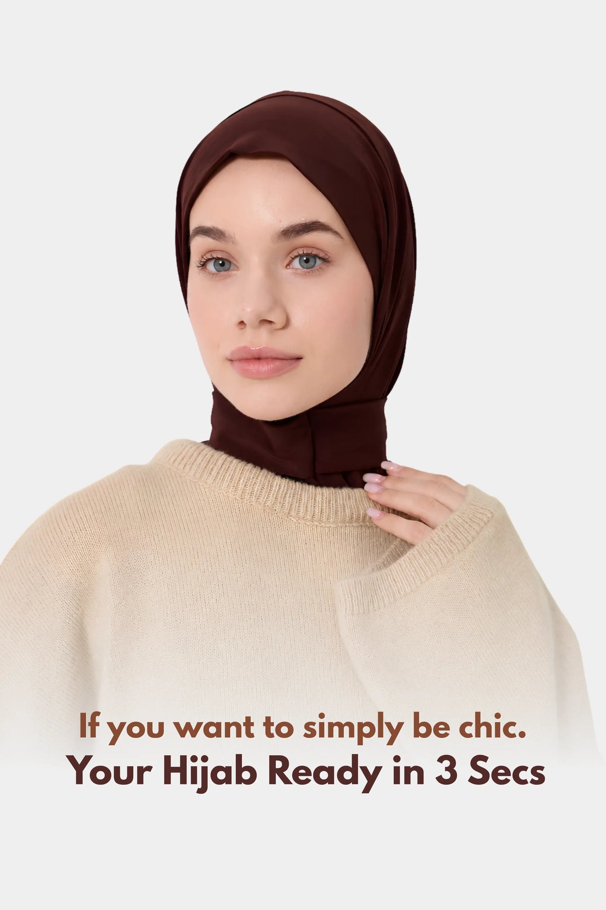 Instant Sandy Hijab With Snap Back Button
