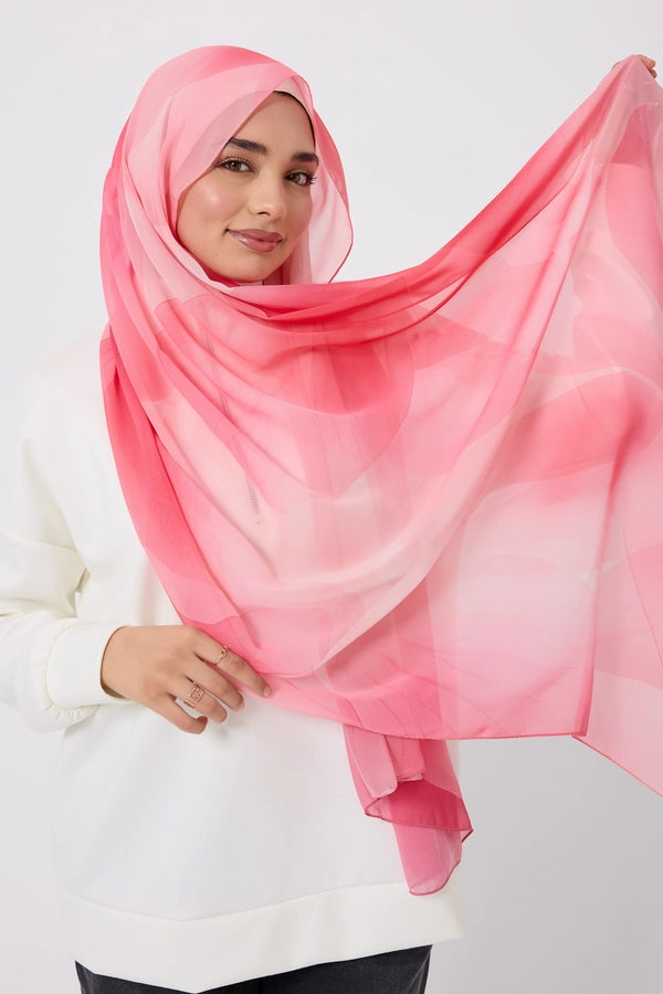 Printed Chiffon Hijab - Serene Touch