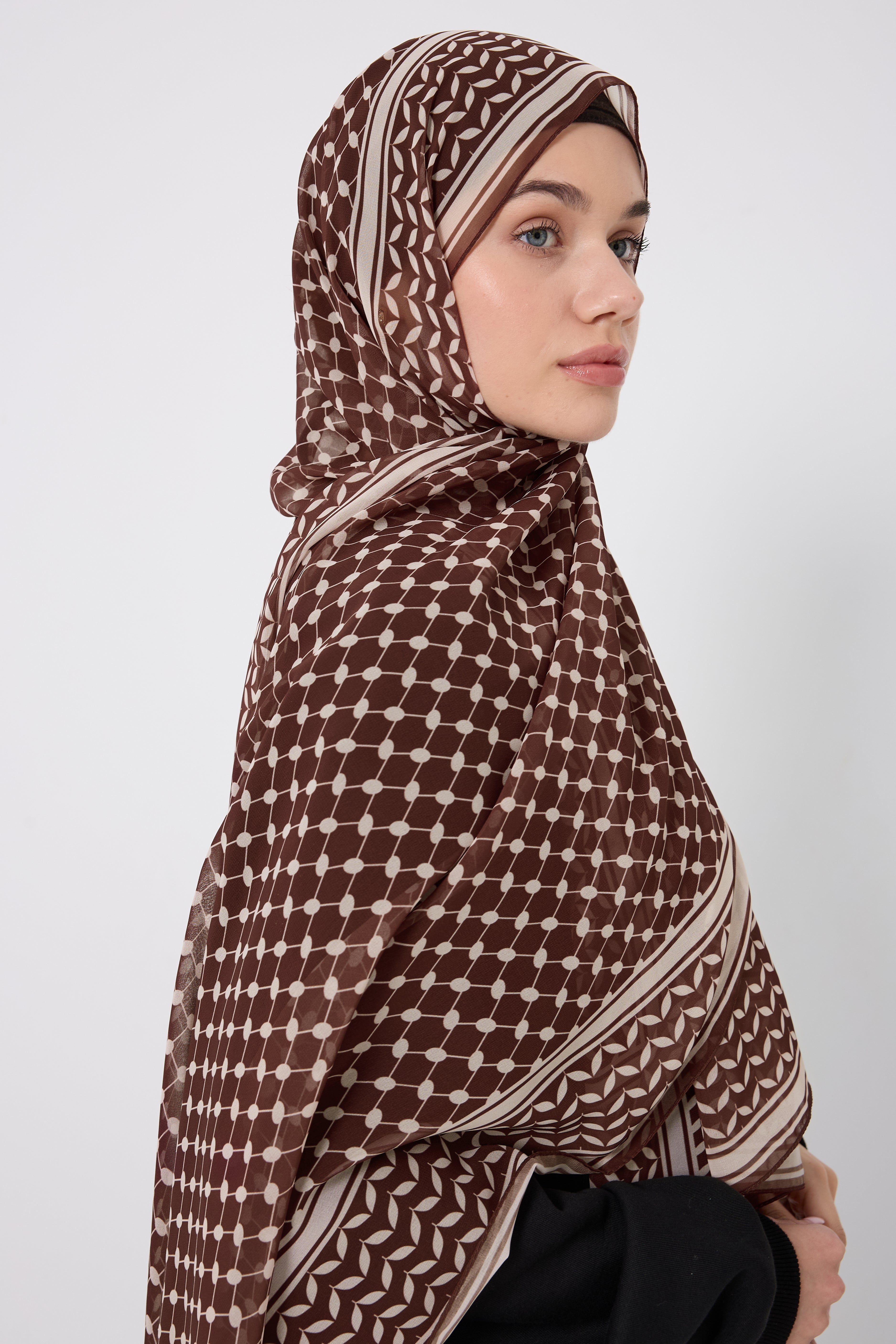 Kuffiyeh Printed Chiffon Hijab