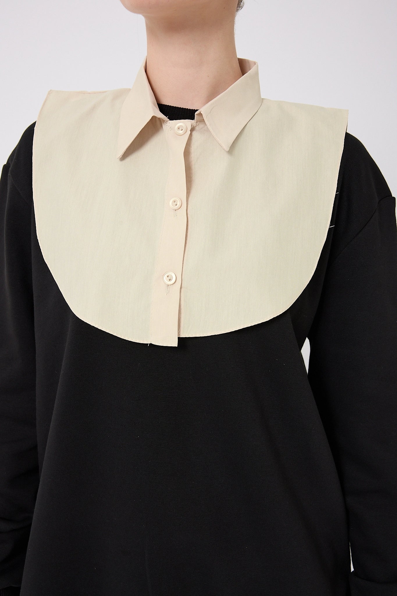 Detachable Collar Half Shirt
