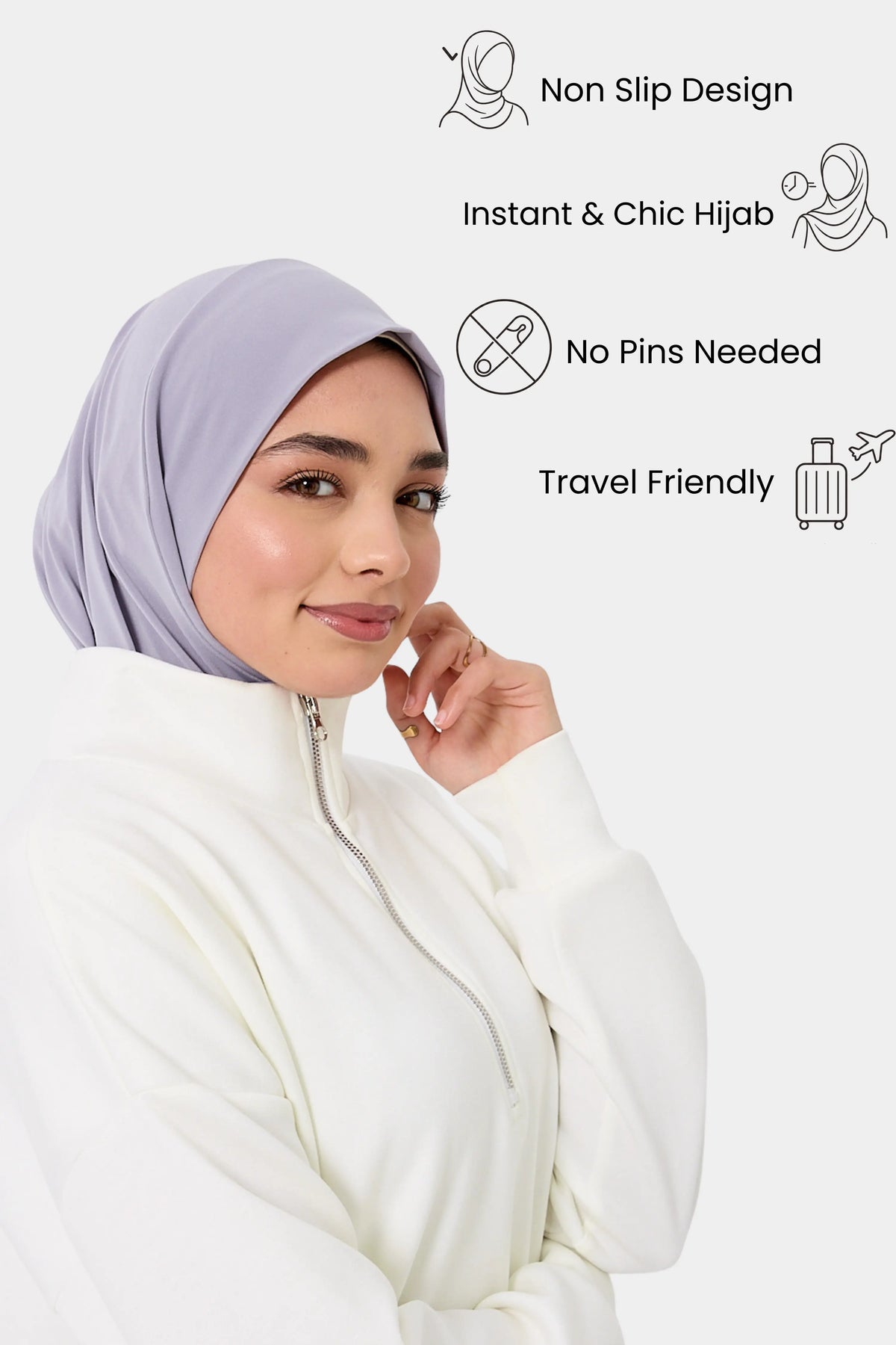 Instant Sandy Hijab With Snap Back Button