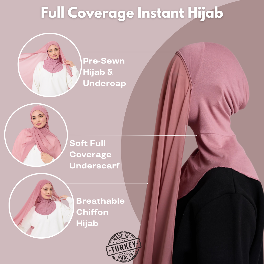 soft chiffon instant hijab with full coverage 