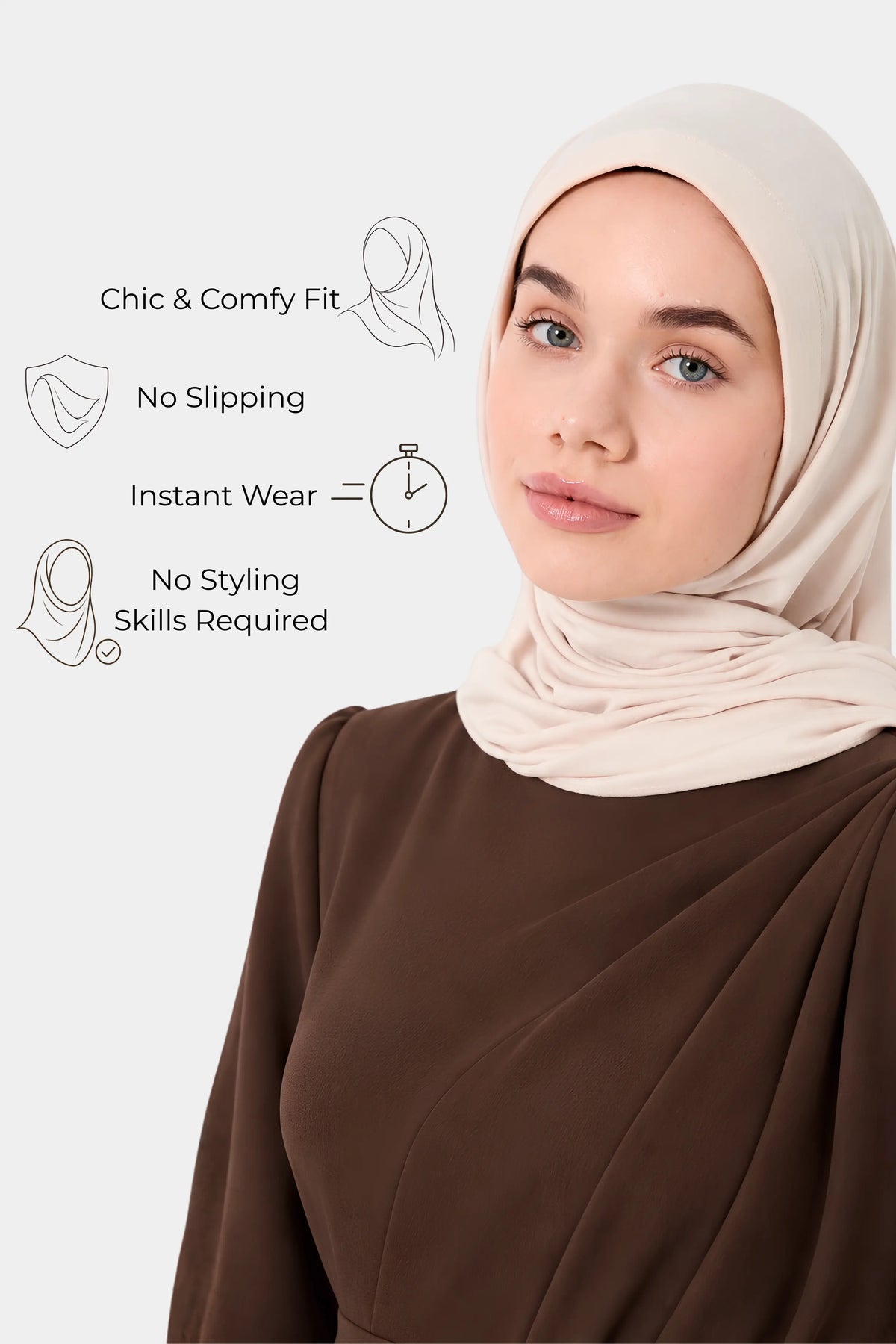 Instant Jersey Hijab (With Structured Front)