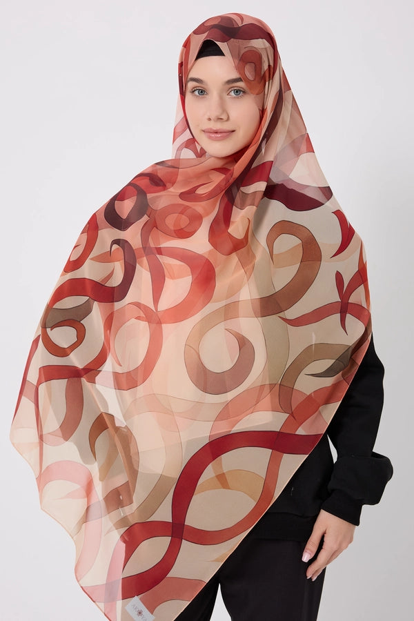 Printed Chiffon Hijab - Shape of Thoughts