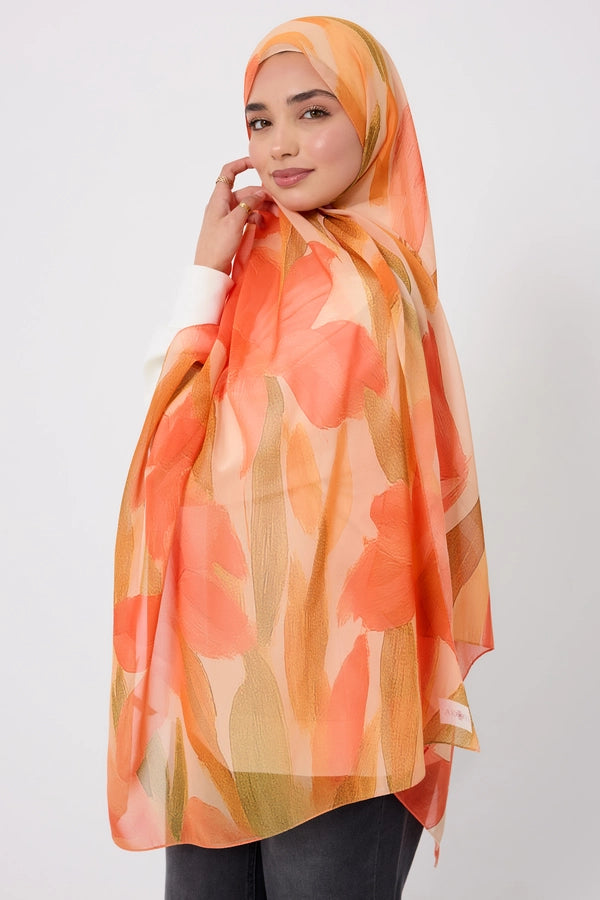 Printed Chiffon Hijab - Summer Iris